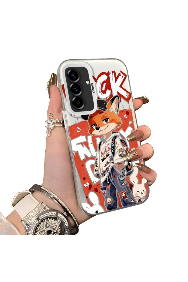 Samsung Galaxy A36/A56 Compatible Hard Acrylic Back Silicone Edge Lens Protection Double Case