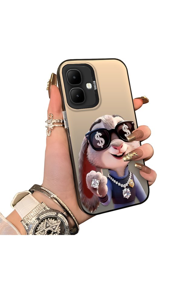 Infinix Smart 10 Compatible Hard Acrylic Back Silicone Edge Lens Protection Double Case