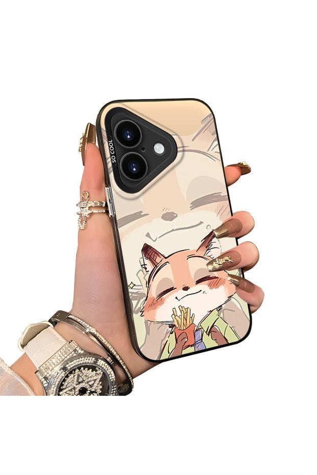 iPhone 17 Compatible Hard Acrylic Back Silicone Edge Lens Protection Dual Case