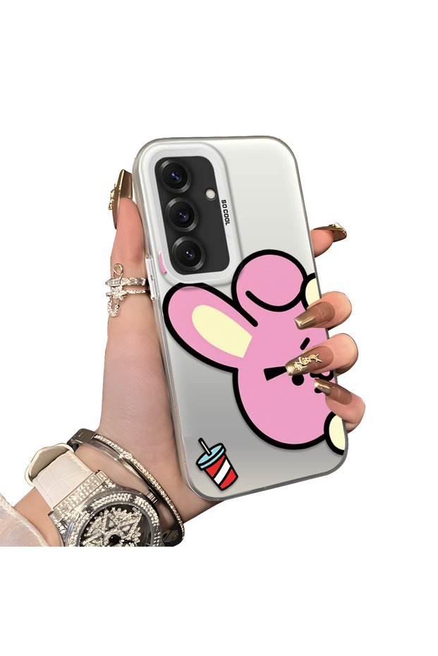 Samsung Galaxy S25 Compatible Hard Acrylic Back Silicone Edge Lens Protection Dual Case