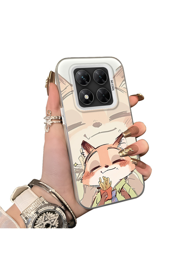Xiaomi Poco X7 Compatible Hard Acrylic Back Silicone Edge Lens Protection Double Case