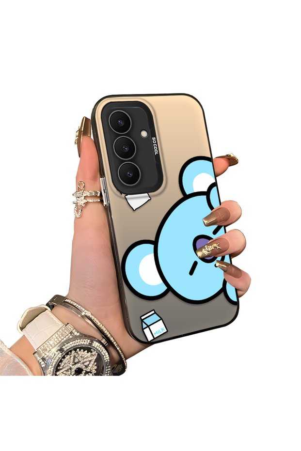 Samsung Galaxy S25 Fe Compatible Hard Acrylic Back Silicone Edge Lens Protection Dual Case