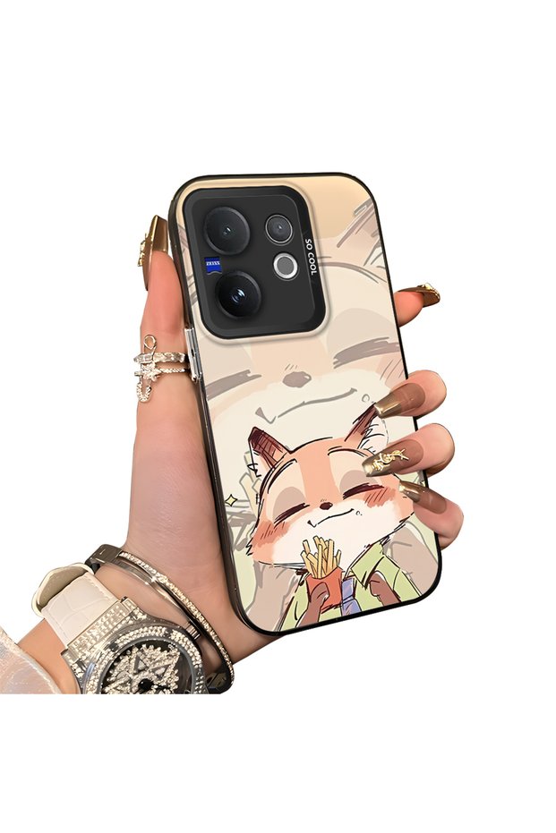 Vivo V60 Compatible Hard Acrylic Back Silicone Edge Lens Protection Double Case