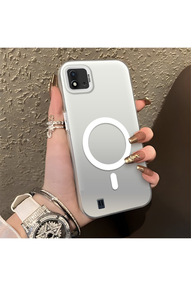 Realme C20/C20A Compatible Minimal Printed Ring Appearance Hard Case, Does Not Have Magnetic Features