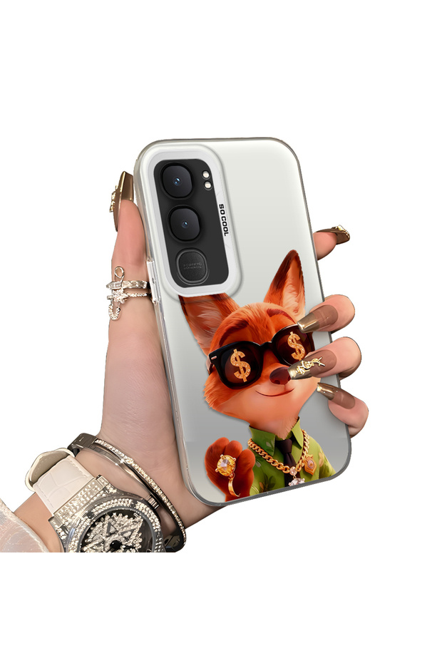 Vivo Y31/Y21D Compatible Hard Acrylic Back Silicone Edge Lens Protection Double Case