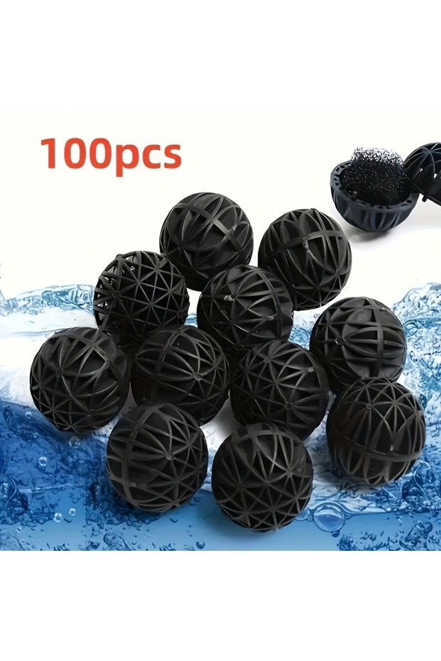 100pcs 50/100pcs Fish Tank Biochemical Balls, Fish Pool Filter Material, Aquarium Biochemical Filter