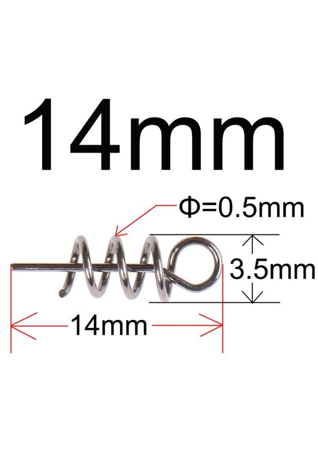 100 pcs 14mm Stainless Steel Spring Lock Pin Fishing pin Screw Crank Hook Spring Twist Lock Fishing
