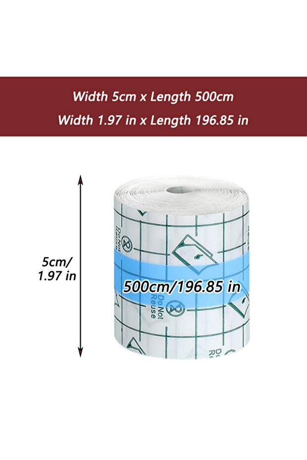 5x500cm 2x196in 1 Roll Transparent Self-Adhesive Tape, PU Material Bandage, Portable Finger Protecto