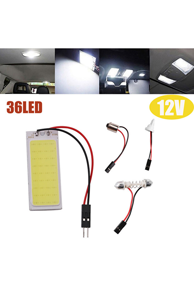 36led Car Interior Ceiling LED Light Panel 6000K White COB LED Light Panel With Light Adapter For Ca