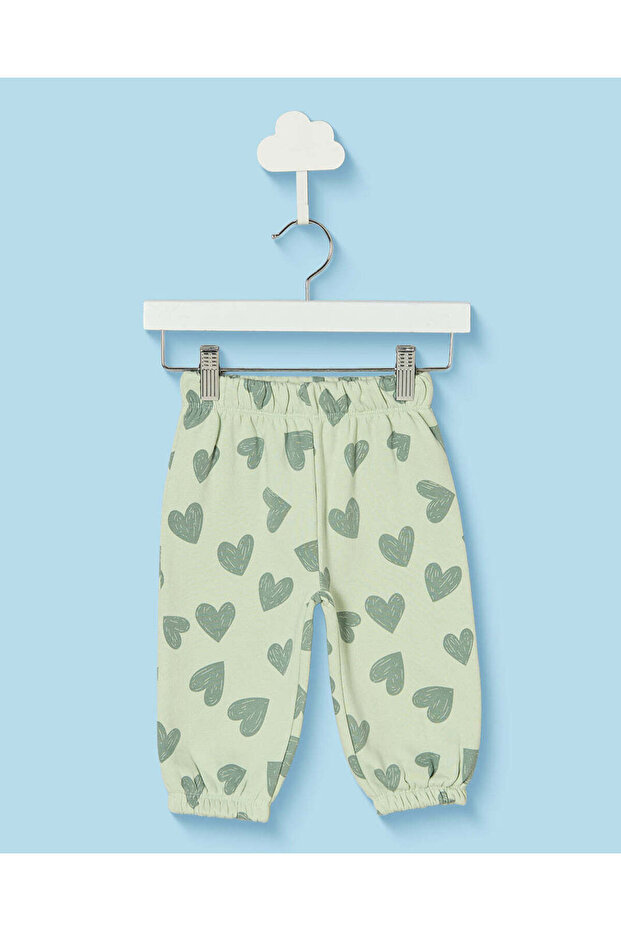 Infant Girls Sage Heart All Over Print Joggers
