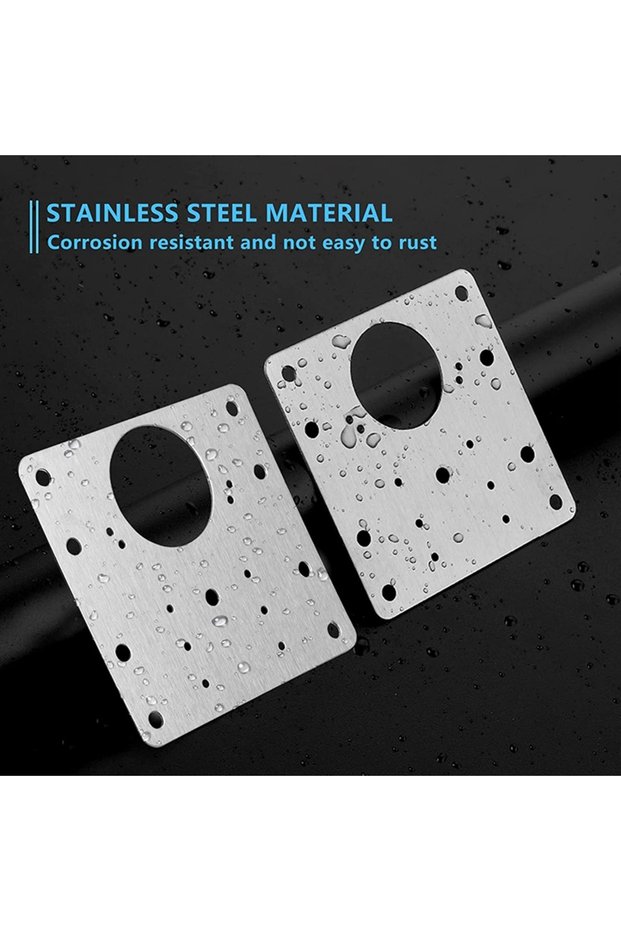 2PCS with 12 Screws Rust Steel Cabinet Door Hinge Repair Plate for Cabinet Reinforcement Mounting fo