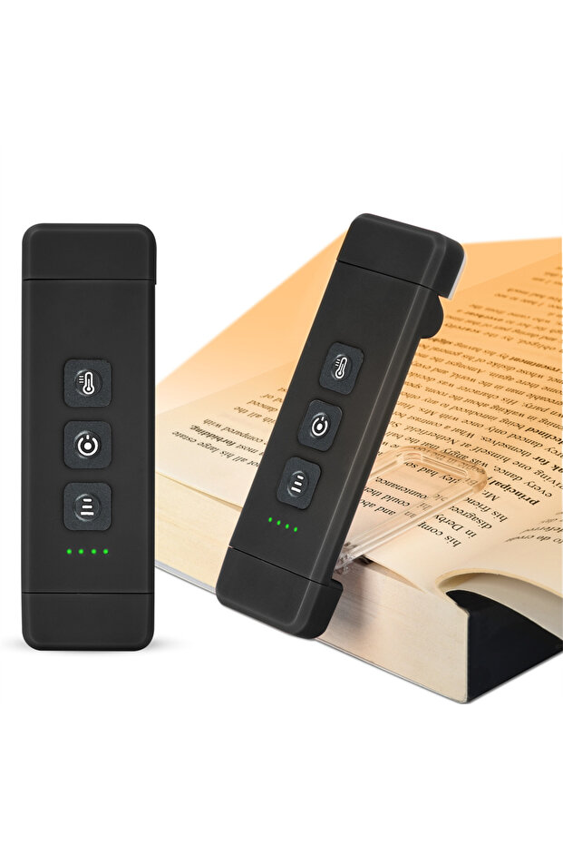Black Clip-on Bookmark Book Light With Timer USB Rechargeable Reading Light Mini Led Read Light Port