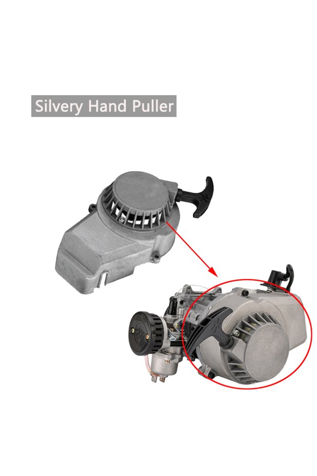 Silver Pull Starter Start Aluminum Thicken for 47cc 49cc Gas Minimoto Pocket Bike Mini Dirt Bike Cro