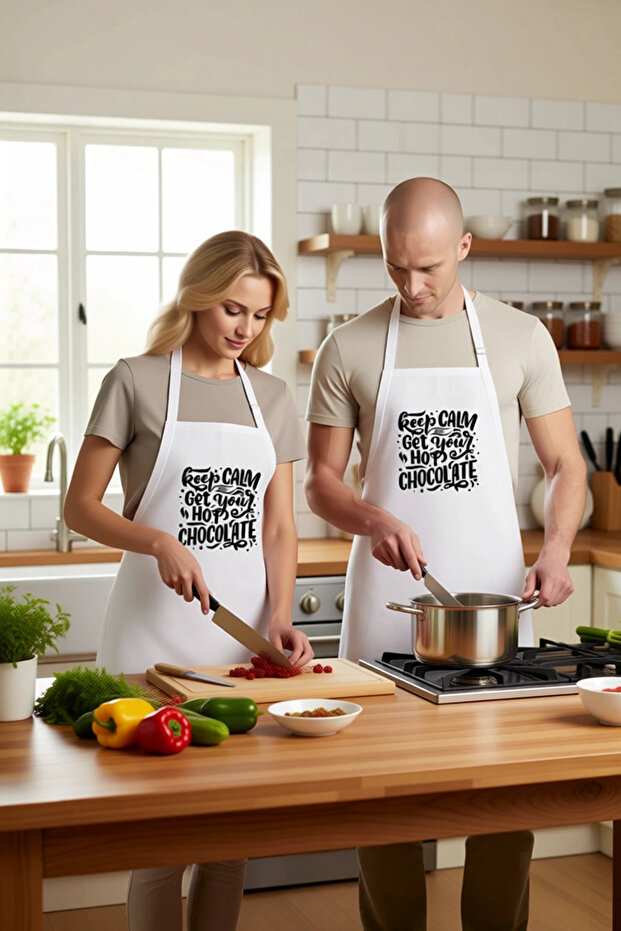 Women's Unisex Kitchen Chef Apron Hot Drink Themed Printed Relaxed Fit Daily Use Modern Stylish