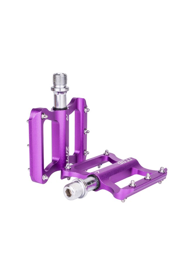 PURPLE Road Bike Ultralight Flat Pedal Aluminum Alloy Bicycle Bearings Anti-Slip Folding P