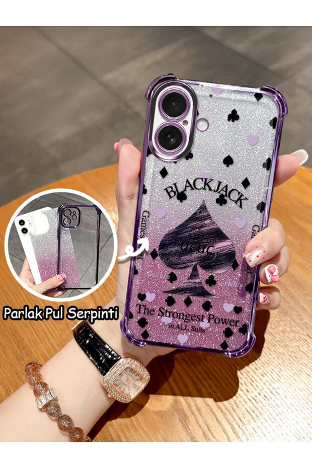 iPhone 16 Compatible Transparent Four-Corner Silicone Coated Glossy Edge Case