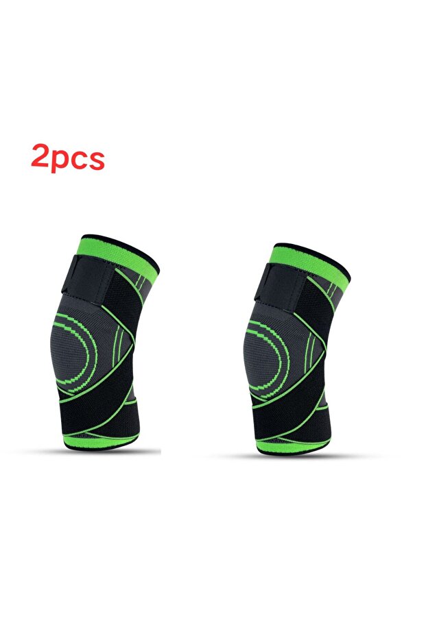 2pcs Knee Compressions Sleeve with Adjustable Straps for Running Working Out and Sports Wearing All