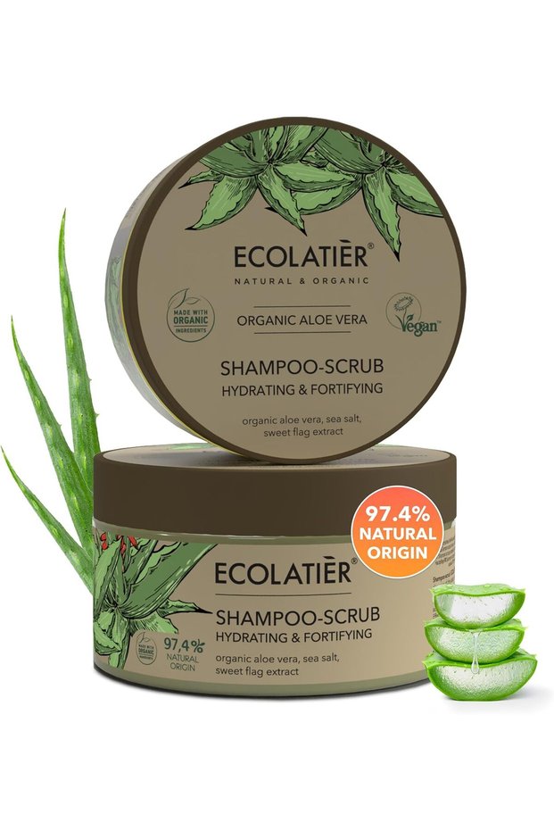 Hydrating & Fortifying Shampoo Scrub with Organic Aloe Vera 300g
