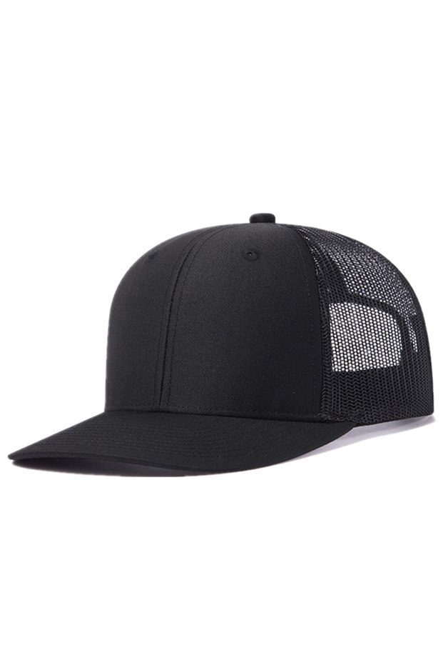 55cm-60cm Black Black Hot Sale Unisex Cap Slight Curved Brim Style Trucker Hat Men & Women Casual O