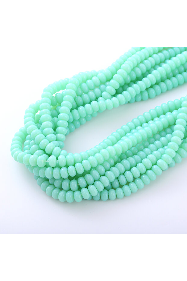 006 76pcs Wheel Beads 5x8mm Hand String Glass Buddha Beads Smooth Flat Round Beads Crystal Abacus Be