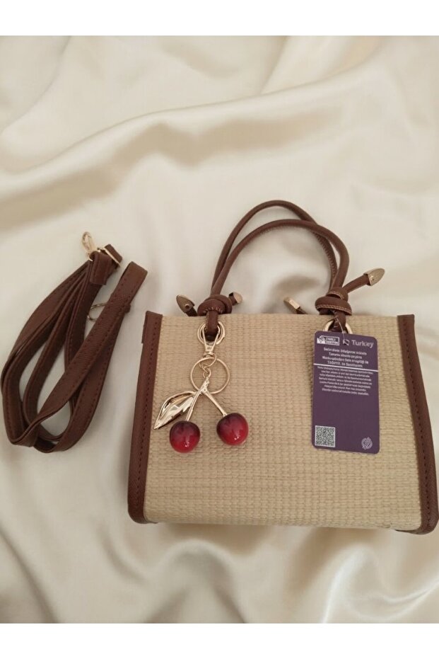 Hand and Shoulder Bag with Cherry Charm