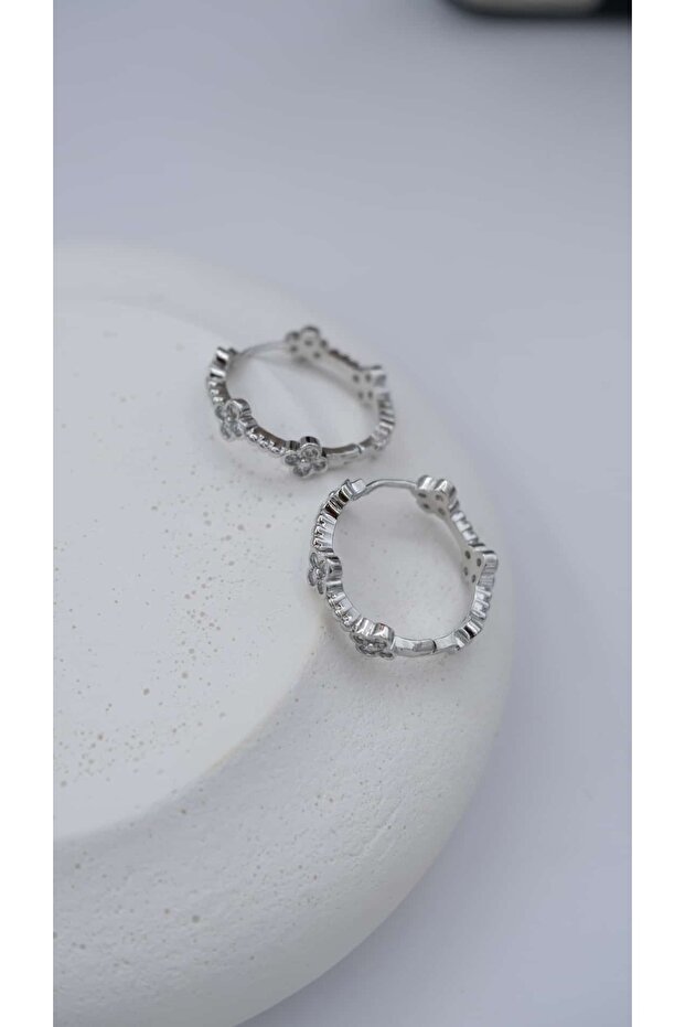 Mini Clover Detail Hoop Earrings