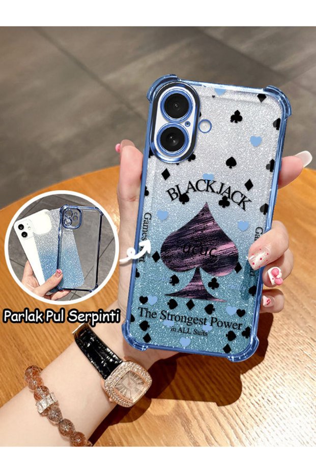 iPhone 16 Compatible Transparent Four-Corner Silicone Coated Glossy Edge Case