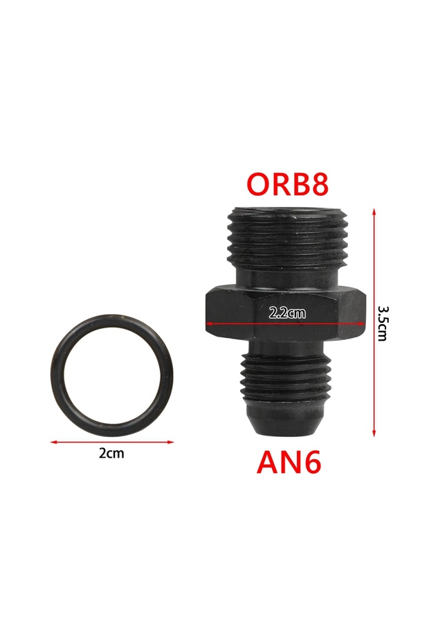 ORB8-AN6-BK ORB O-ring AN6 AN8 AN10 Aluminum Male Flare Union Nitrous Oil Fuel Hose End Adapter Fitt