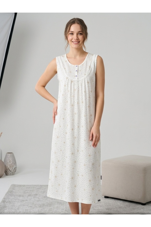 Wide Strap Polka Dot Plus Size Women's Nightgown