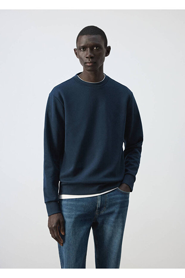Regular fit %100 pamuklu sweatshirt