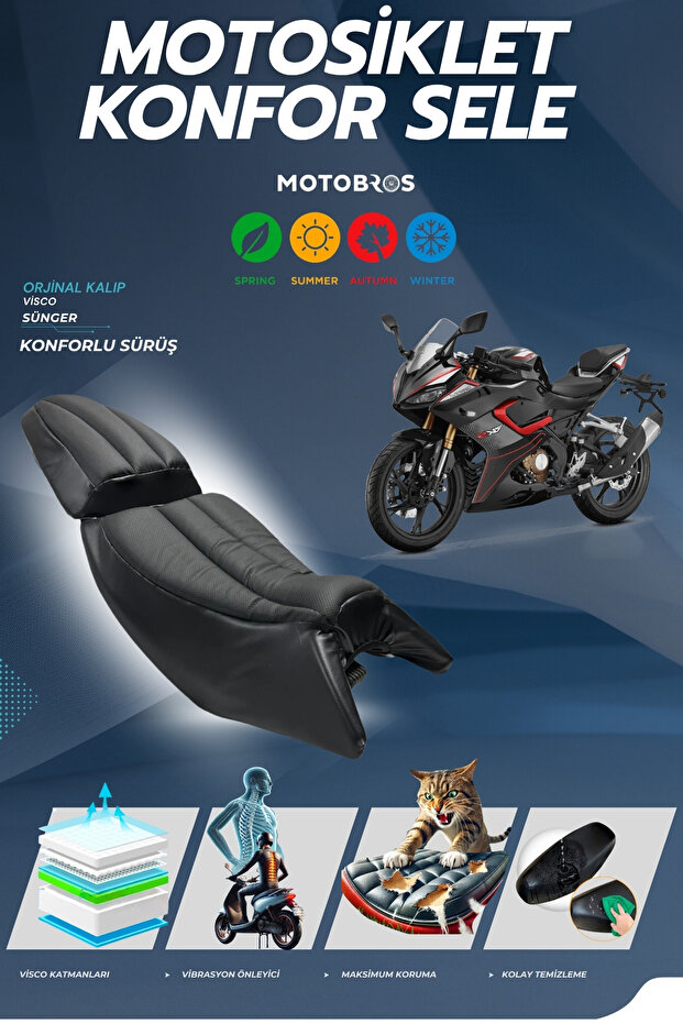 Qj / Rks Srk 125 R Compatible Comfort Saddle and Saddle Cover