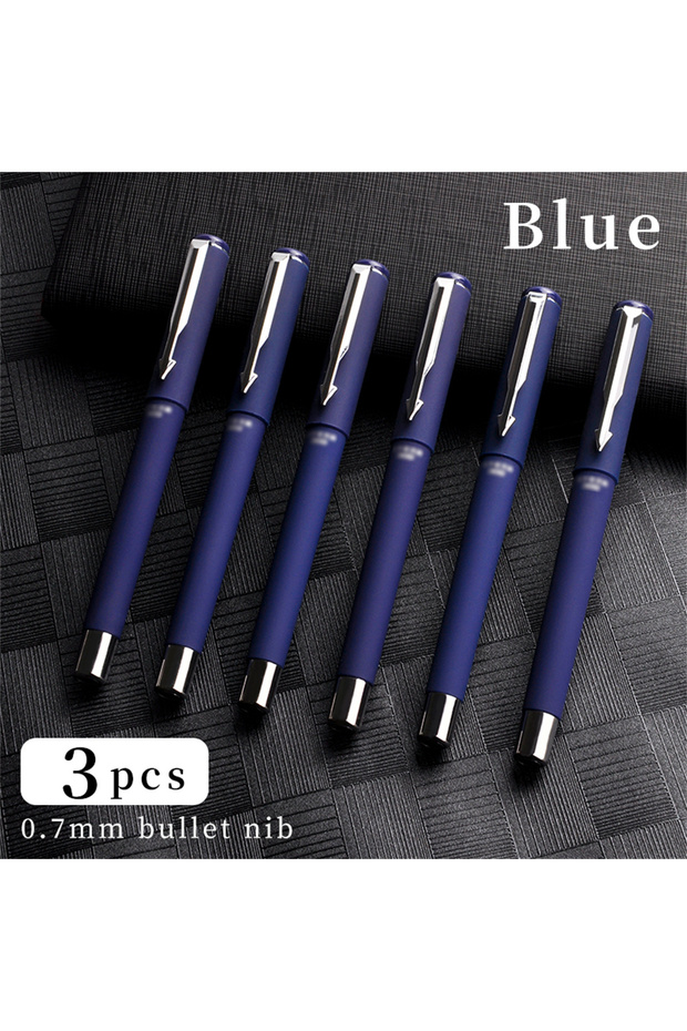 blue 3pcs WQN Frosted Rolling Ball Neutral Pen -0.7mm Pen Tip Soft And Smooth,High-Quality Ink Signa
