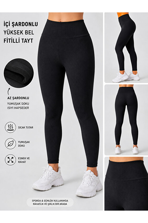 Women's High Waist Low-Rise Ribbed Leggings – Stretchy, Comfortable, and Warm Winter Leggings