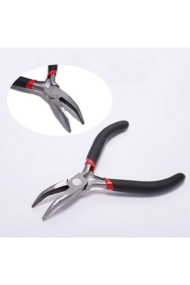 Bent Nose Pliers Ferronickel Carbon-Hardened Steel Round Nose End Cutting Jewelry Pliers Tools DIY E