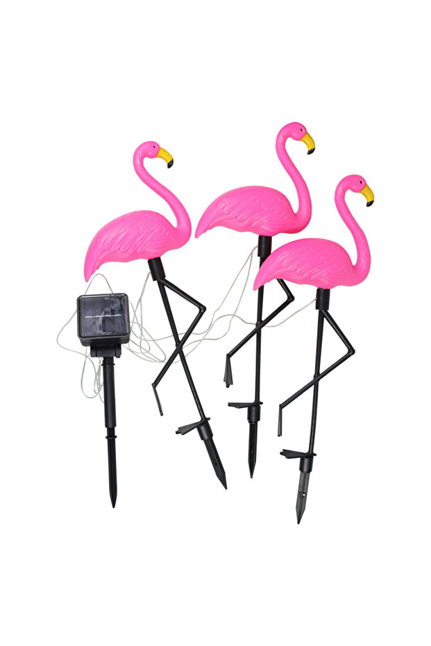 B-3pcs Solar Flamingo Light LED Outdoor Courtyard Lamp Garden Light Waterproof Stake Light Pathway D