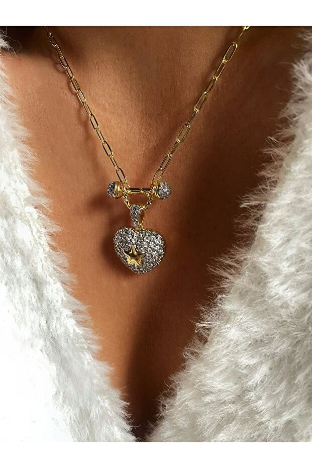 Zircon Stone Heart Necklace