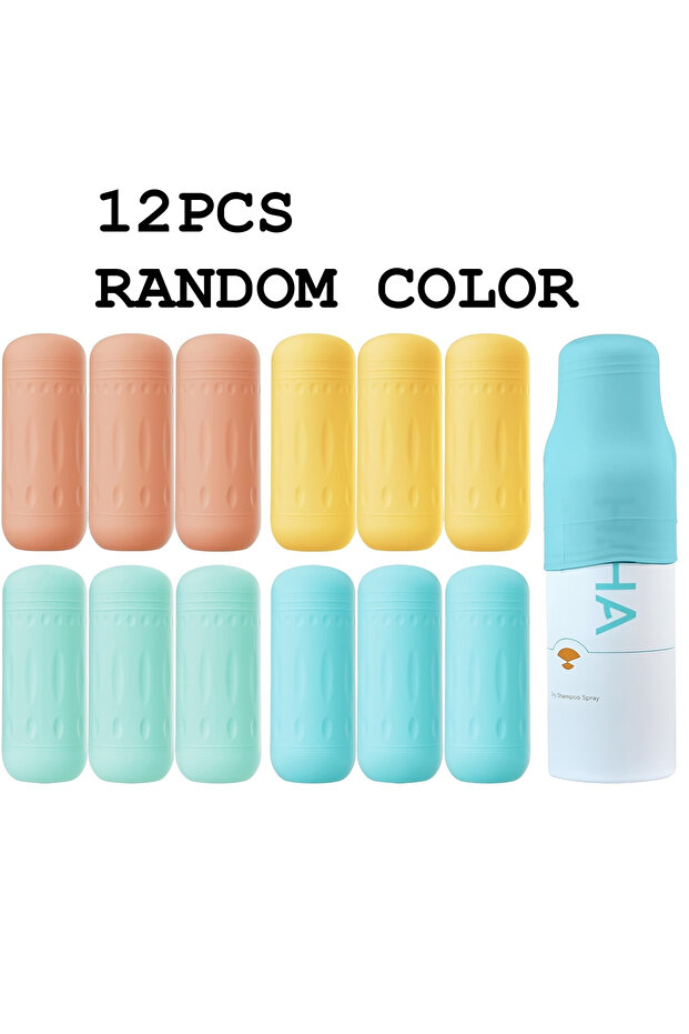 12PCS RANDOM COLOR Travel Bottle Covers, Silicone Travel Container Toiletry Covers Lock Travel Acces