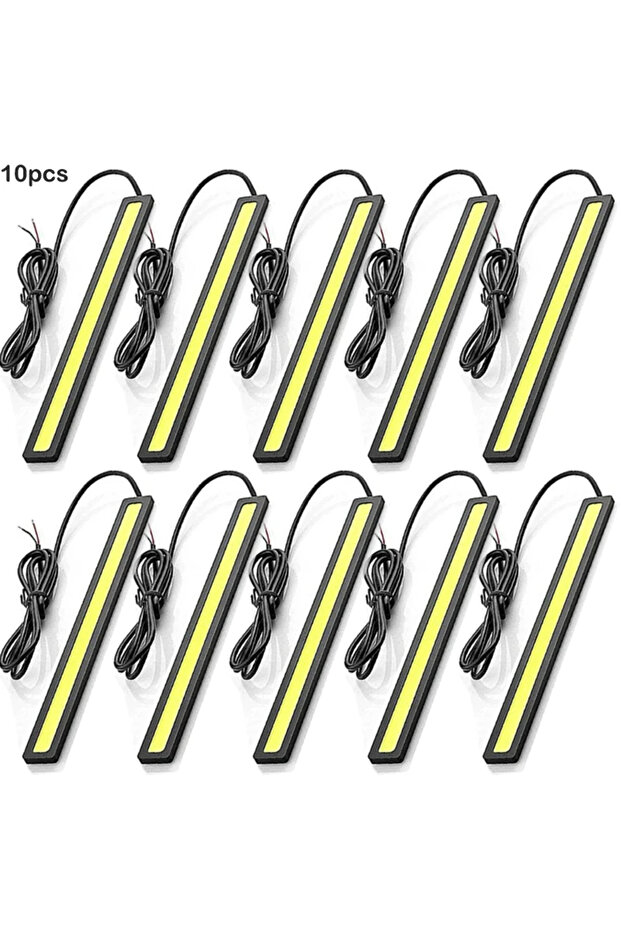 white 10 pieces Super Bright LED COB Fog Daytime Running Light 17cm Waterproof 12V 6500K Car Light A