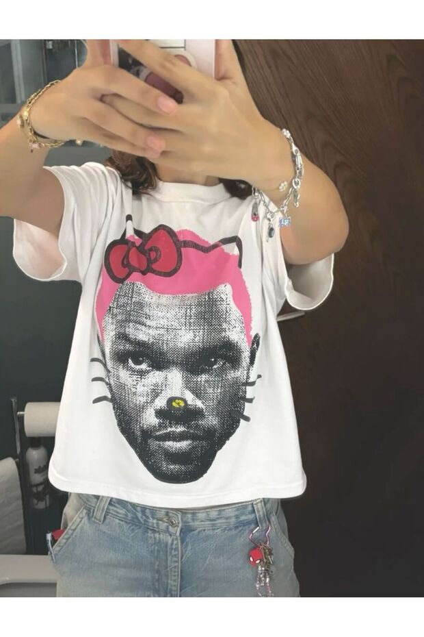 Grilzz Baby Tee Kayık Yaka and Bisiklet Yaka Street Wear Styler Woman T-Shirt Tee Trend Top10 Supertee Design