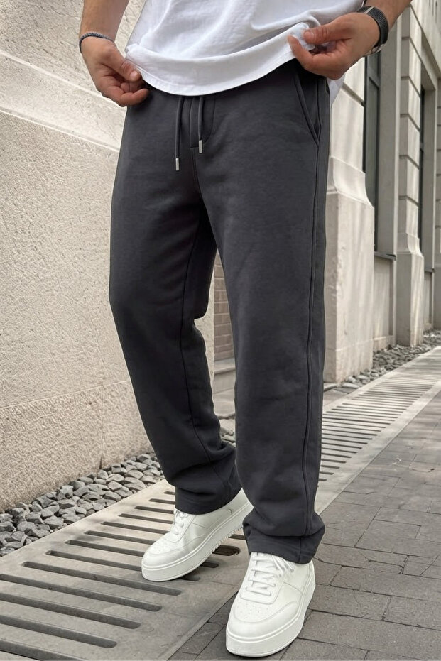 Men's Baggy Cut 3-Thread Winter Wide-Leg Oversize Sweatpants