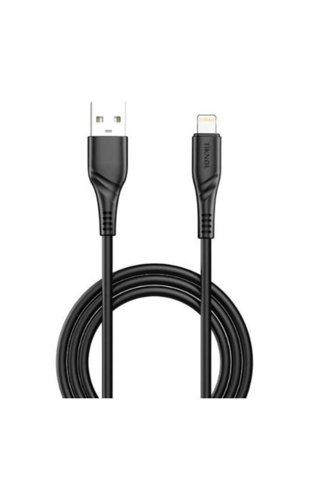 كابل شحن آيفون TK-H092 من USB إلى Lightning، شحن سريع 2.4 أمبير ومزامنة البيانات، طول 1 متر، متانة تصل إلى 25,000+ انحناء - أسود