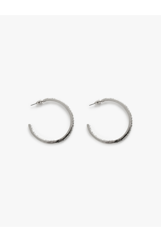 Stone Detailed Hoop Earrings