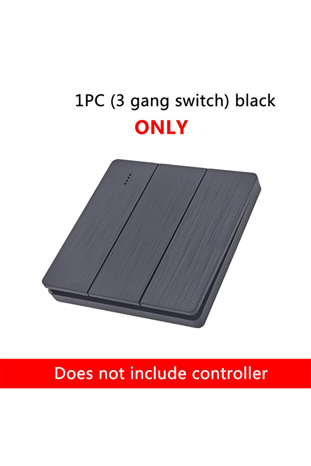 black 3 gang Wireless Smart RF 433Mhz 100-220V Wall Panel with Remote Control Mini Relay Receiver Ho