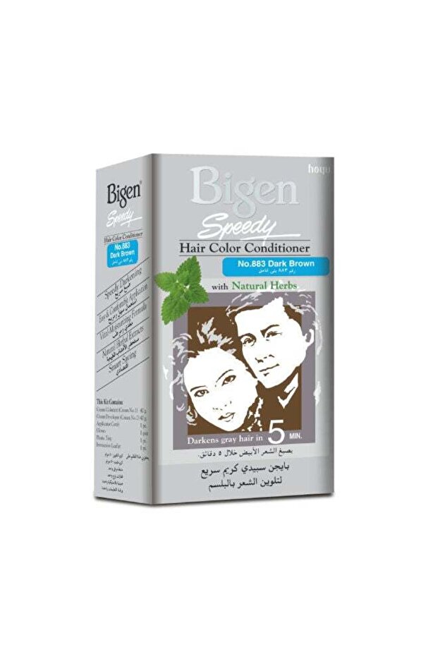 Bigen 2-Piece Speedy Hair Colour Conditioner With Natural Herbs 883 Dark Brown