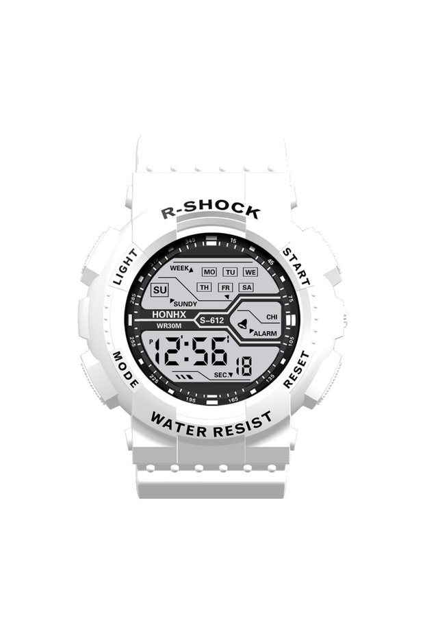 White Sports Digital Electronic Watch 55mm Large Dial Sport Watch Outdoor Multifunction Watches Cloc