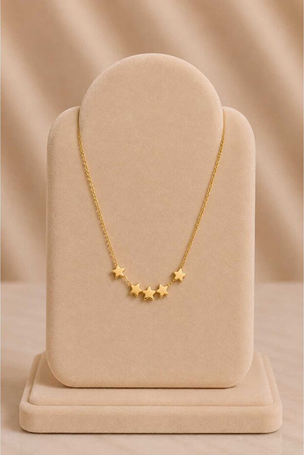 Minimal Gold Necklace with a Minimum of 5 Stars