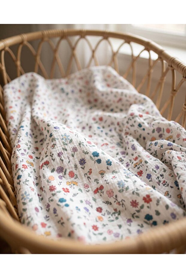 Baby Flowers Muslin Blanket