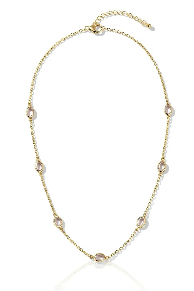 Gold Color Zircon Stone Necklace