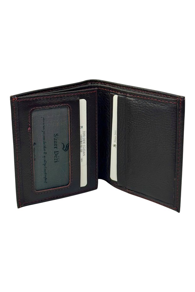 Genuine Leather Vertical Model Multi-Compartment Sports Men's Wallet Brown