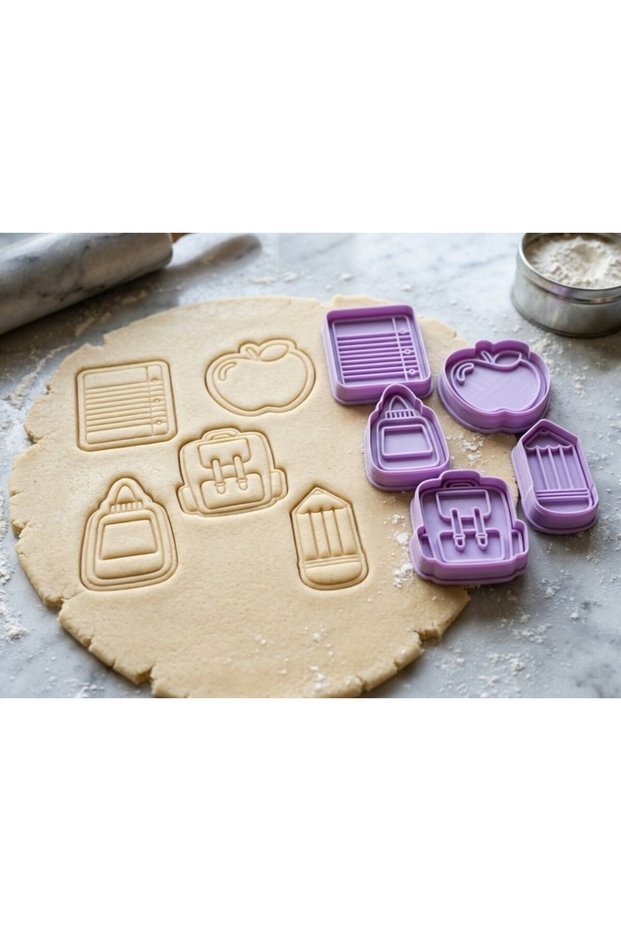 Teachers' Day Special Design Cookie and Dough Mold Set 5 Pieces Stamp and Cutter